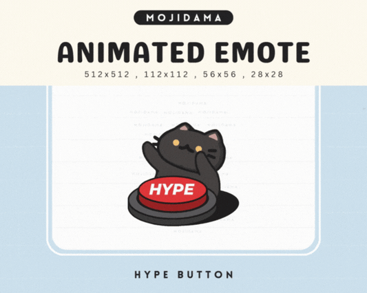 Cat Black Hype Button Emotes