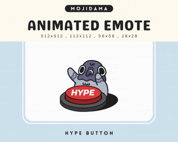 Pigeon Hype Button Emotes