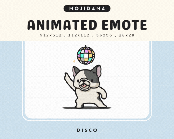 French Bulldog Disco Emotes