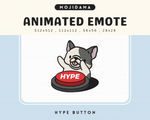 French Bulldog Hype Button Emotes