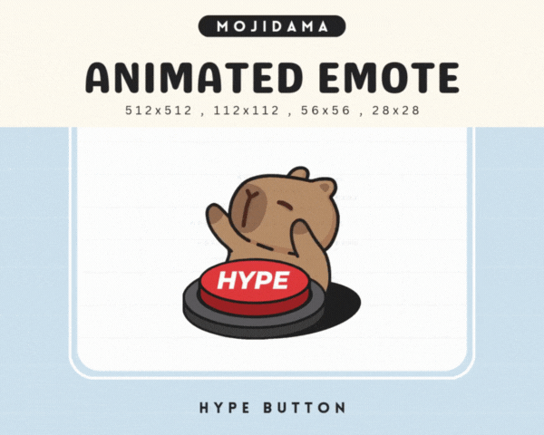 Capybara Hype Button Emotes