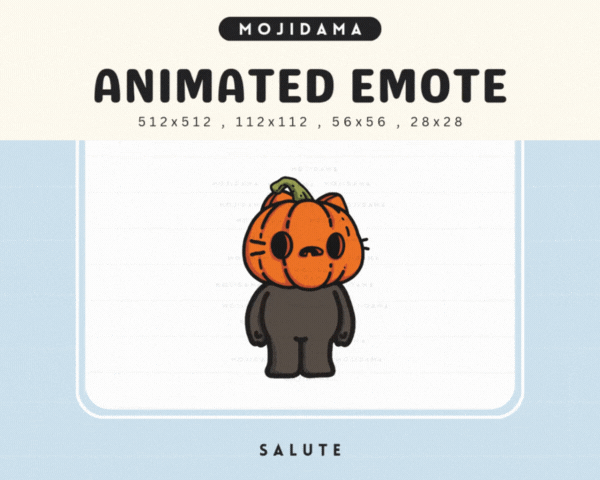 Pumpkin Cat Salute Emotes