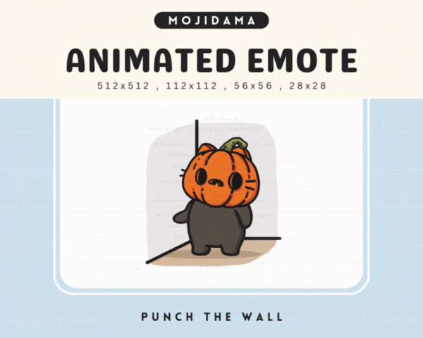 Pumpkin Cat Punch Wall Emotes