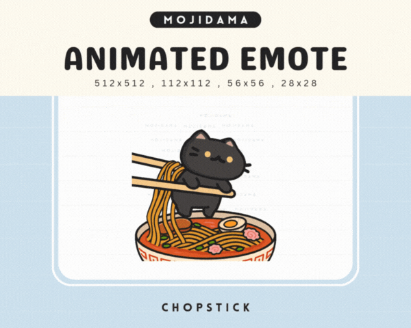 Cat Black Chopstick Emotes
