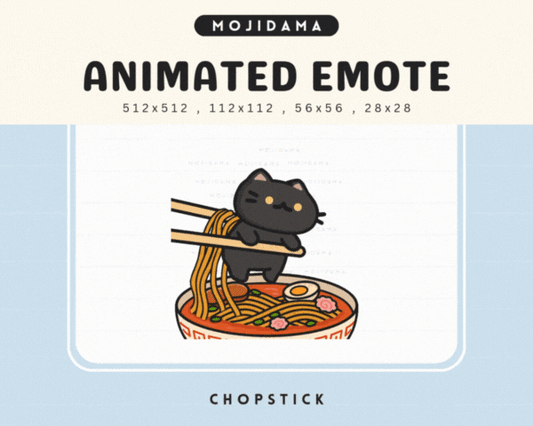Cat Black Chopstick Emotes