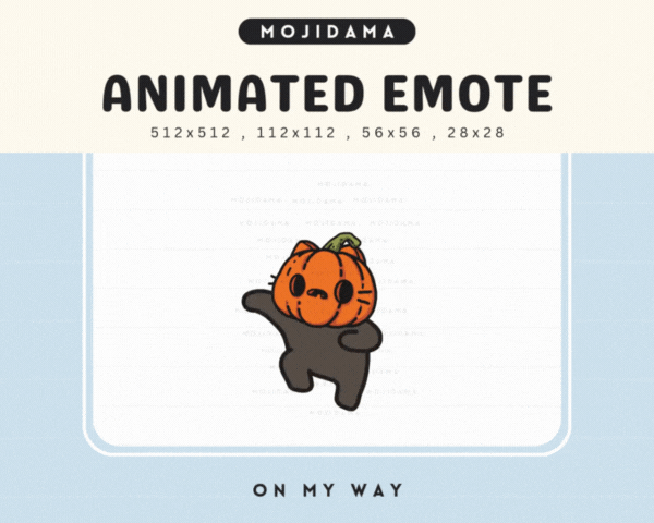 Pumpkin Cat On My Way Emotes
