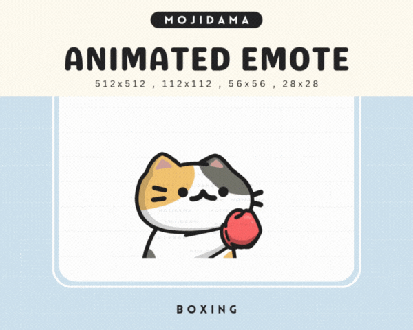 Cat White Orange Black Boxing Emotes