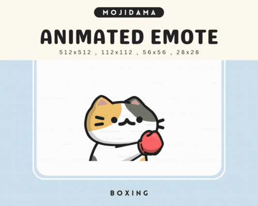 Cat White Orange Black Boxing Emotes