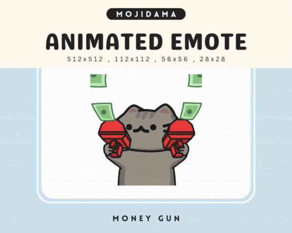 Cat Grey Money Gun Emotes
