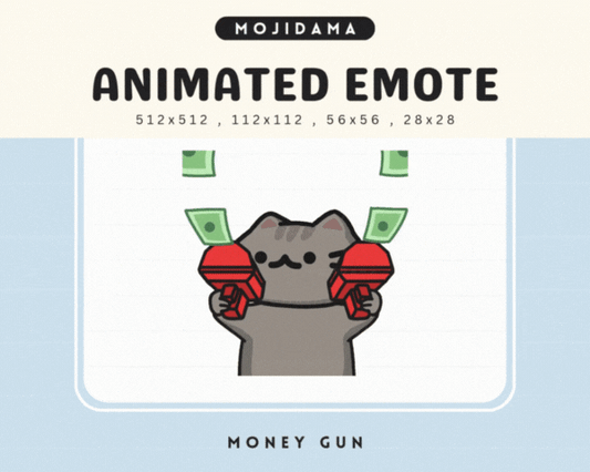 Cat Grey Money Gun Emotes