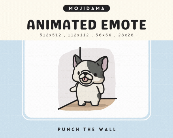 French Bulldog Punch Wall Emotes