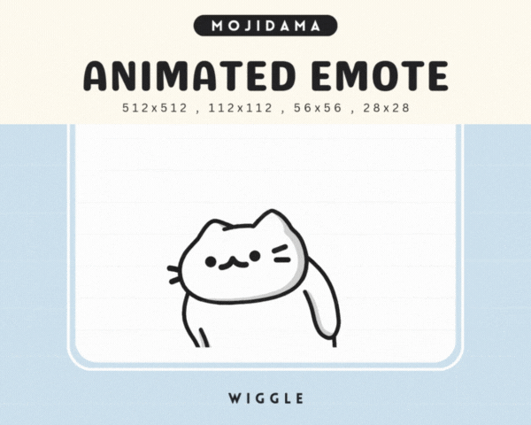 Cat White Wiggle Emotes