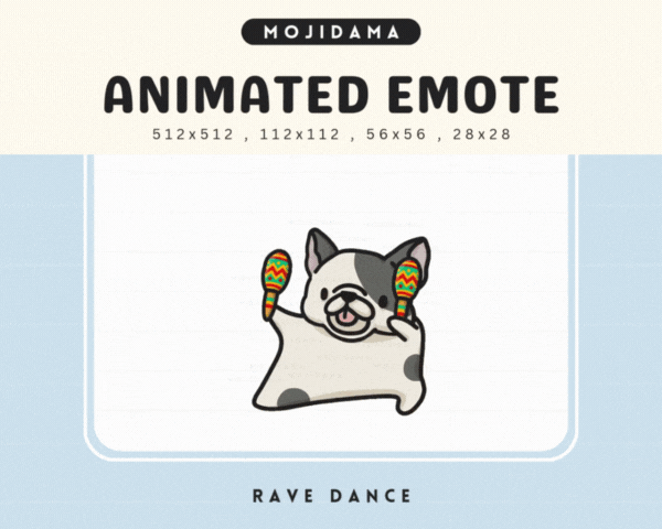 French Bulldog Rave Dance Emotes