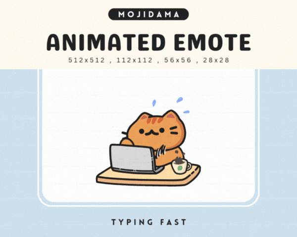 Cat Orange Typing Fast Emotes