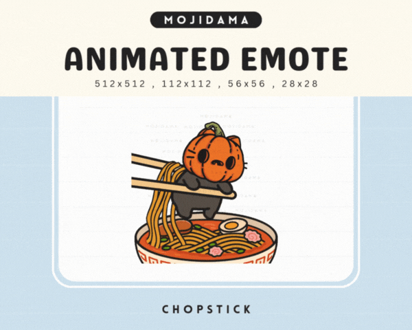 Pumpkin Cat Chopstick Emotes