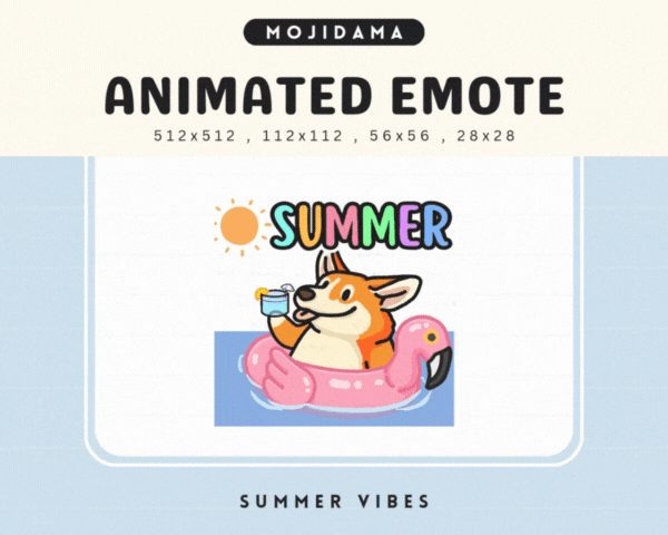 Corgi Summer Vibes Emotes