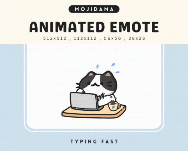 Cat Black White Typing Fast Emotes