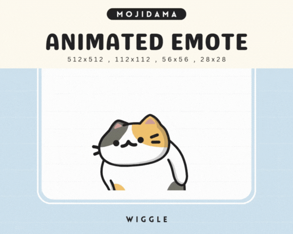 Cat White Orange Black Wiggle Emotes