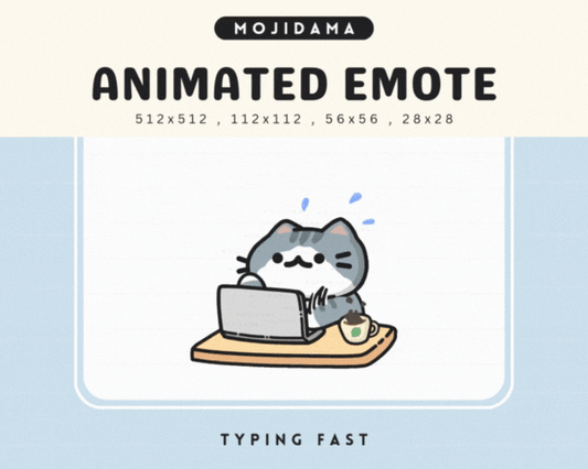 Cat Cool Grey Typing Fast Emotes