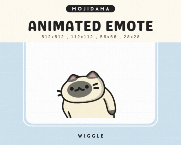 Cat Cream Black Wiggle Emotes