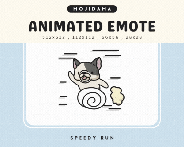French Bulldog Speedy Run Emotes