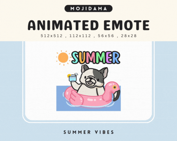 French Bulldog Summer Vibes Emotes