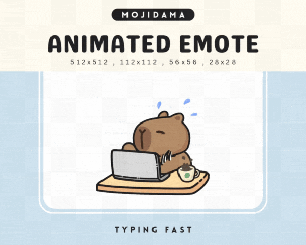 Capybara Typing Fast Emotes