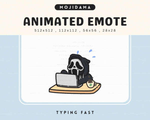 Cute Ghost Typing Fast Emotes
