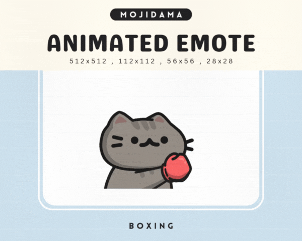 Cat Grey Boxing Emotes
