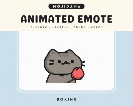 Cat Grey Boxing Emotes