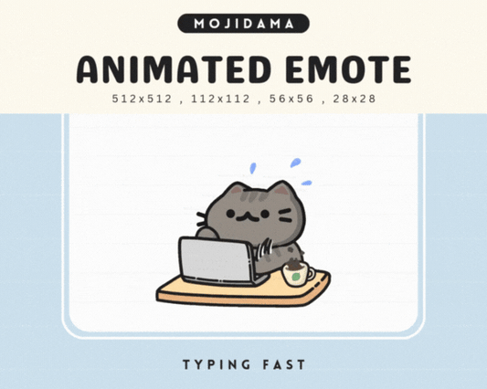 Cat Grey Typing Fast Emotes