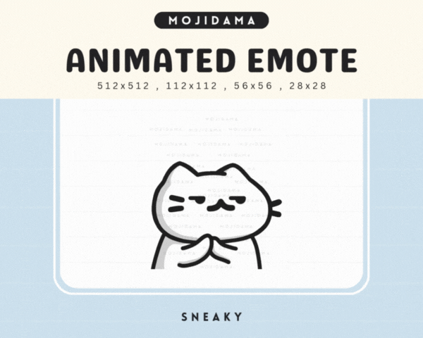 Cat White Sneaky Emotes