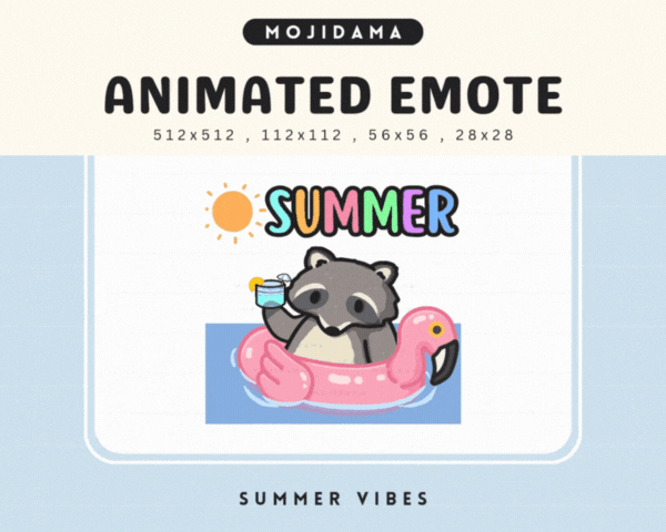 Racoon Summer Vibes Emotes