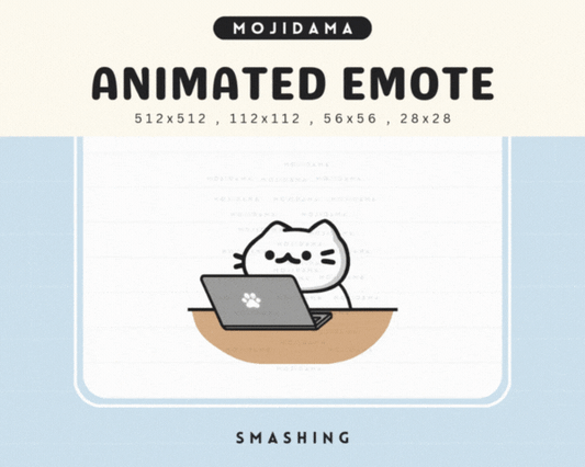 Cat White Smashing Emotes