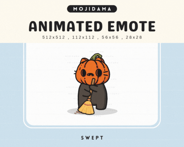 Pumpkin Cat Broom Emotes