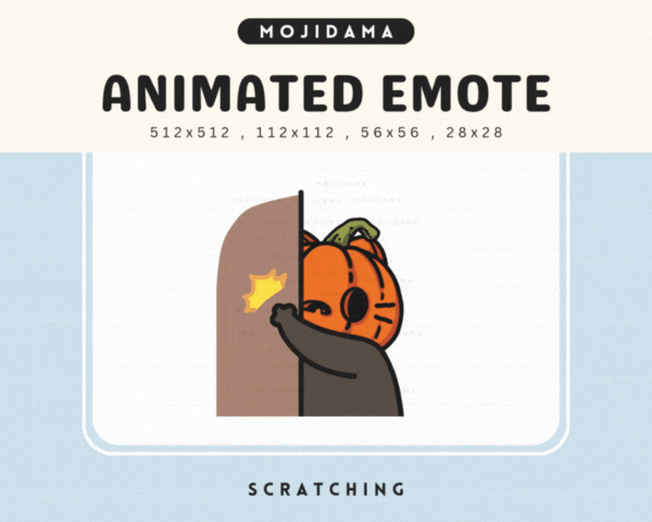 Pumpkin Cat Scratchy Emotes
