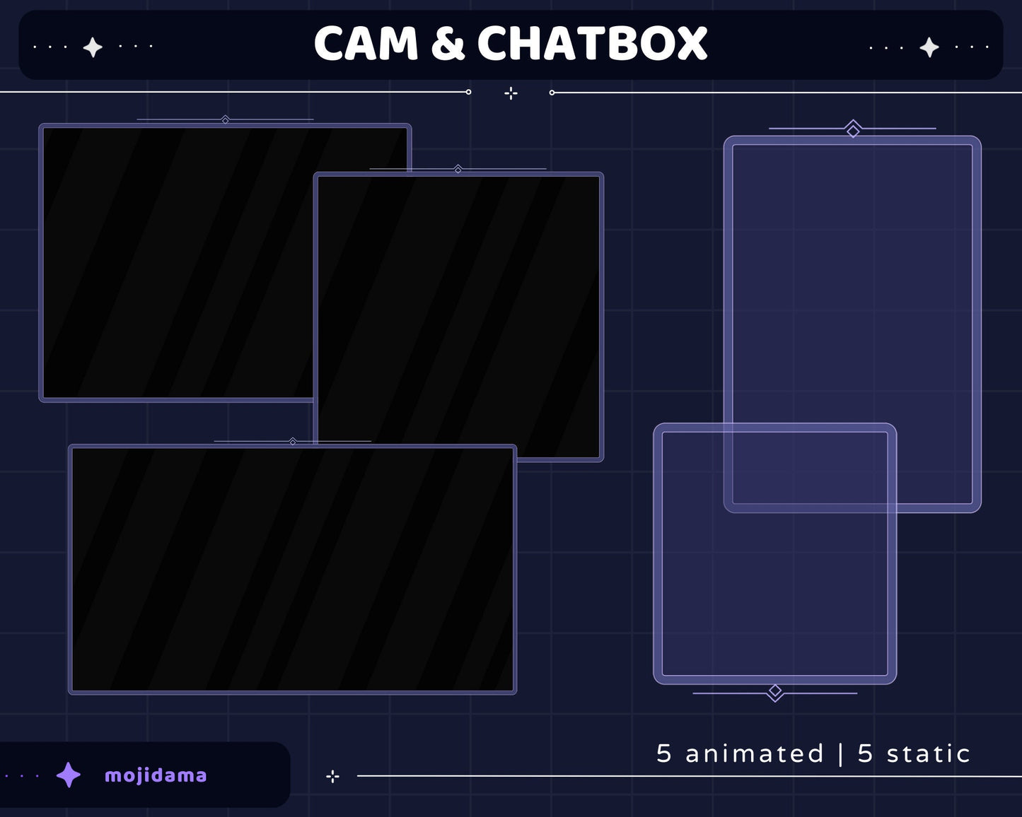 Galaxy Space Animation Stream Pack Dark Galaxy Star Animated Overlay Full Streaming Bundle Just Chatting Vtuber Friendly Emotes Panel Alerts