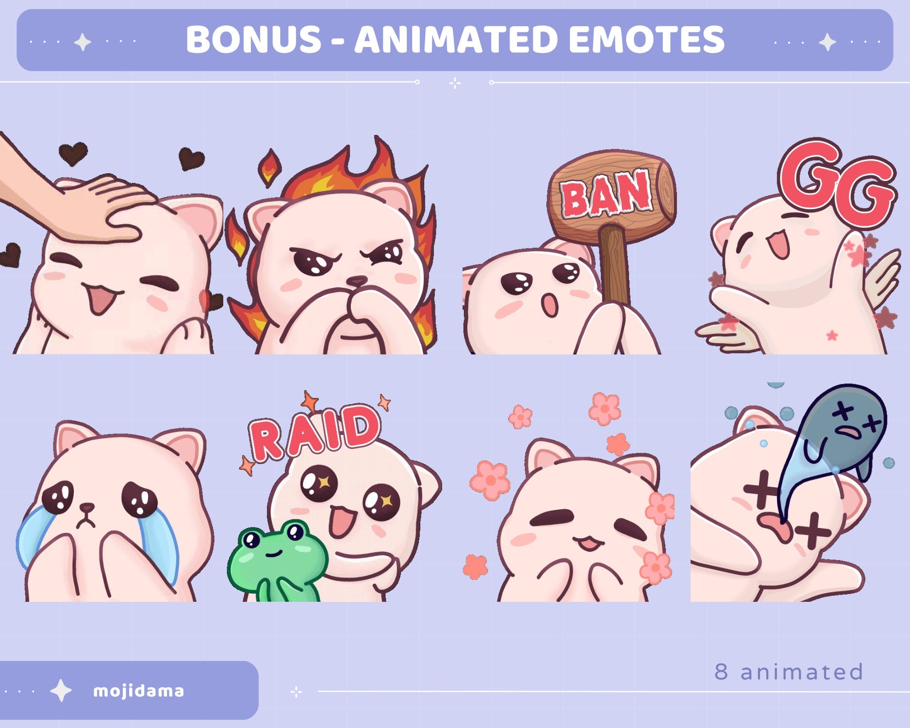 Blue Sky Animated Stream Pack: Purple Starry Vibe - VTuber Overlay (Digital Download)