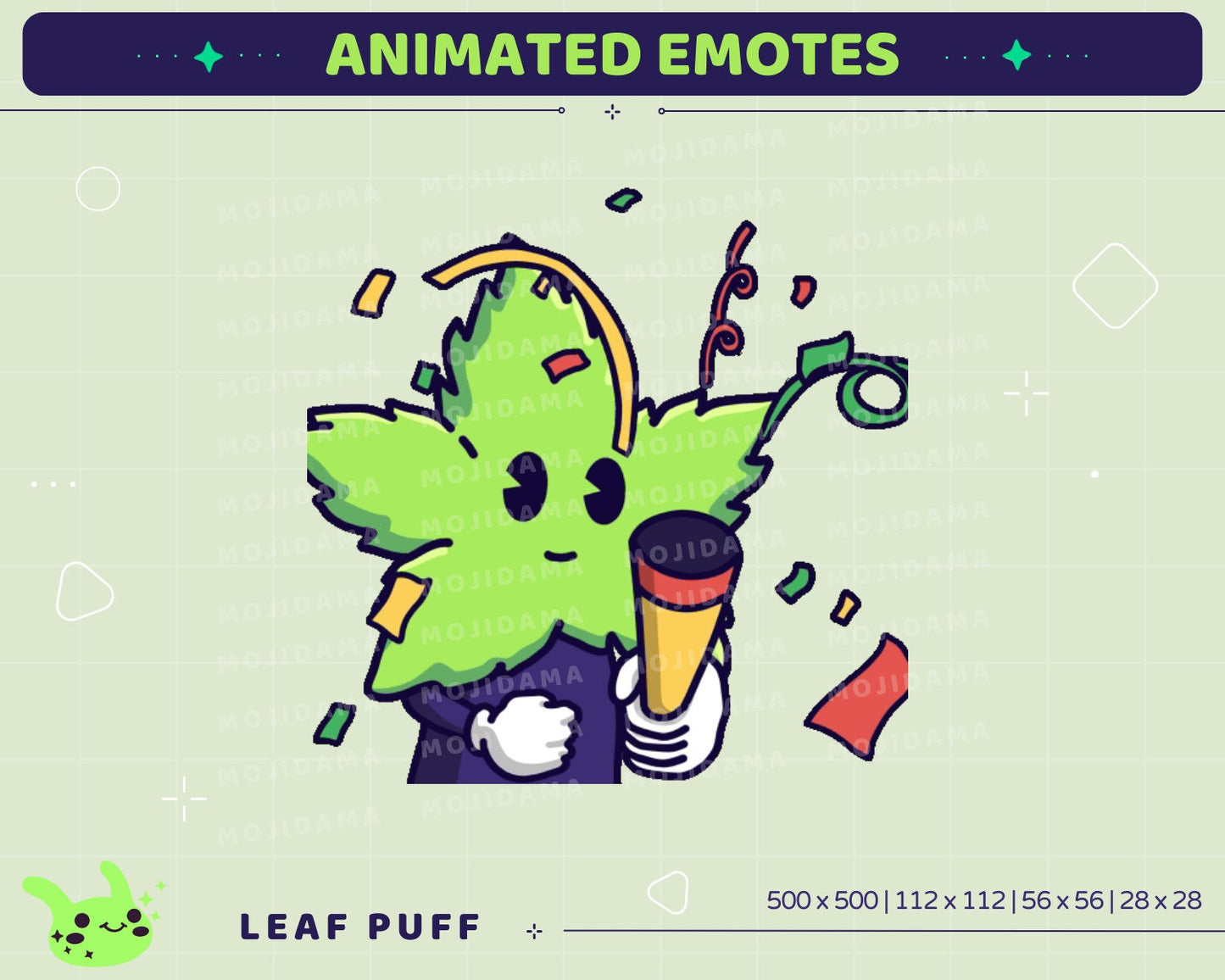 Leaf Emotes Animation Bundle: Funny Plant Twitch Stream Pack (GIF)