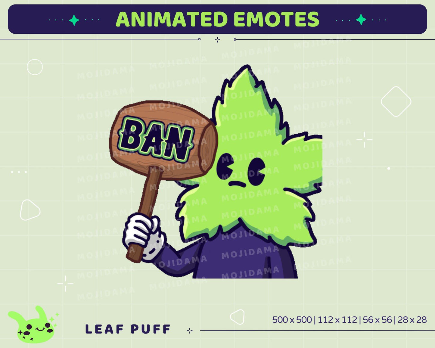 Leaf Emotes Animation Bundle: Funny Plant Twitch Stream Pack (GIF)