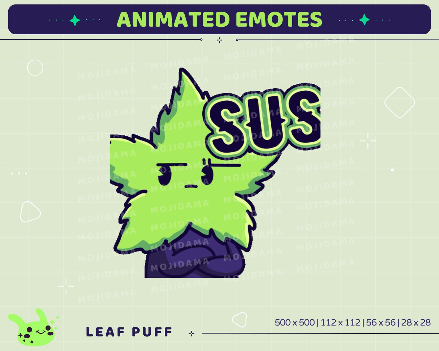 Leaf Emotes Animation Bundle: Funny Plant Twitch Stream Pack (GIF)