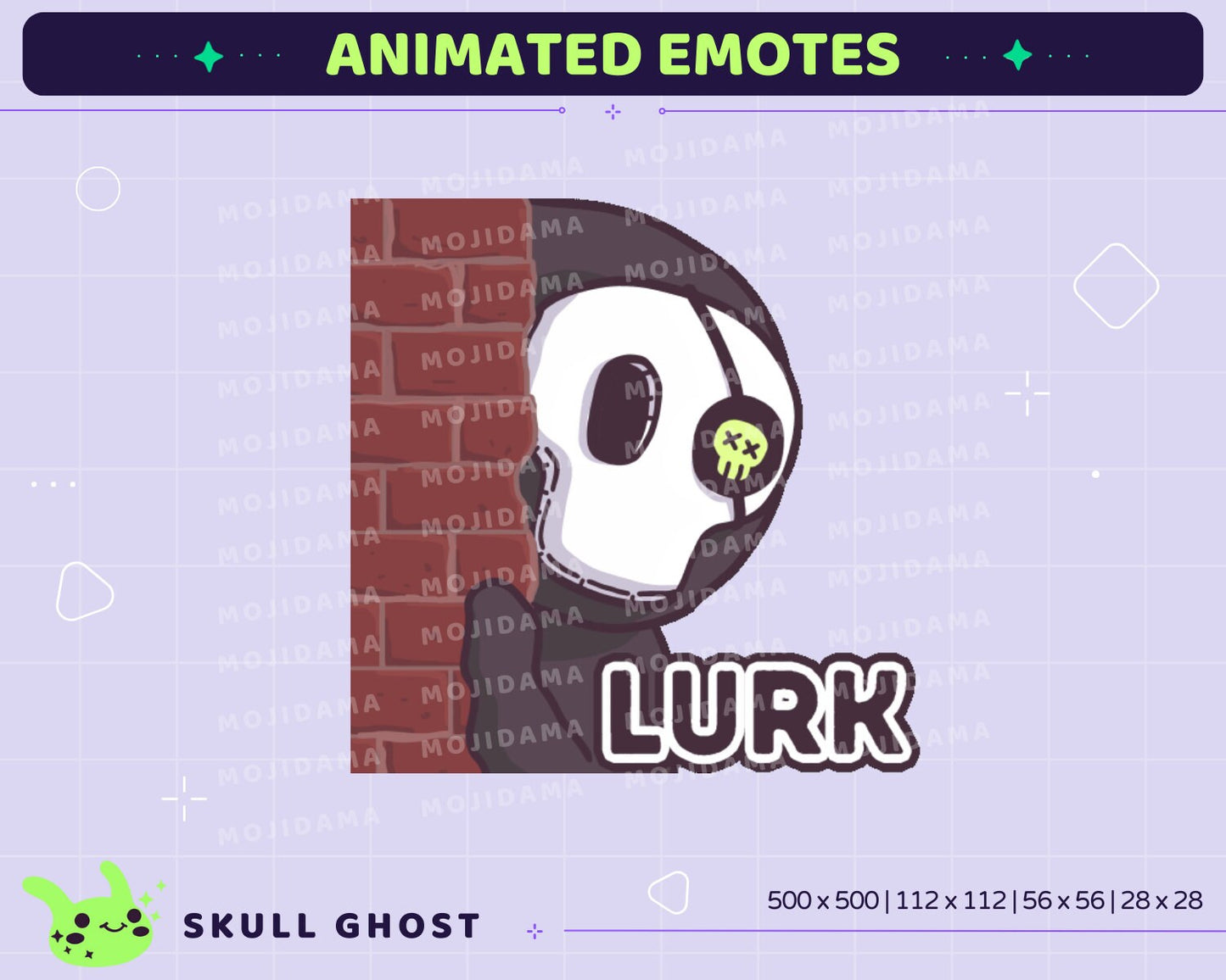 Skull Ghost Animated Emotes Bundle: Twitch Stream Pack (GIF)