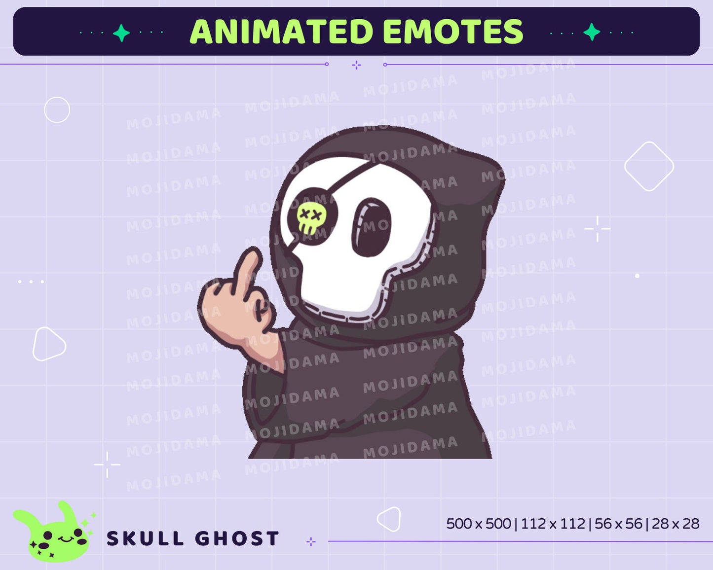 Skull Ghost Animated Emotes Bundle: Twitch Stream Pack (GIF)