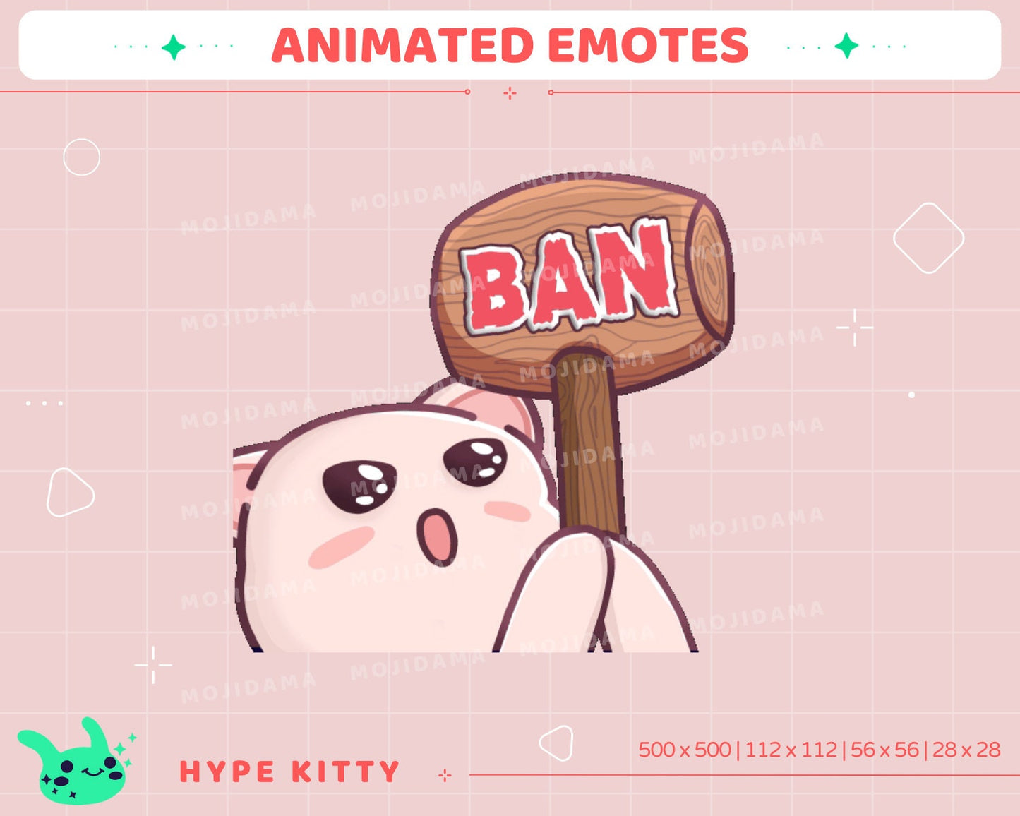 Hype Kitty Animated Emotes: Funny Twitch Stream Stickers (Digital Download)