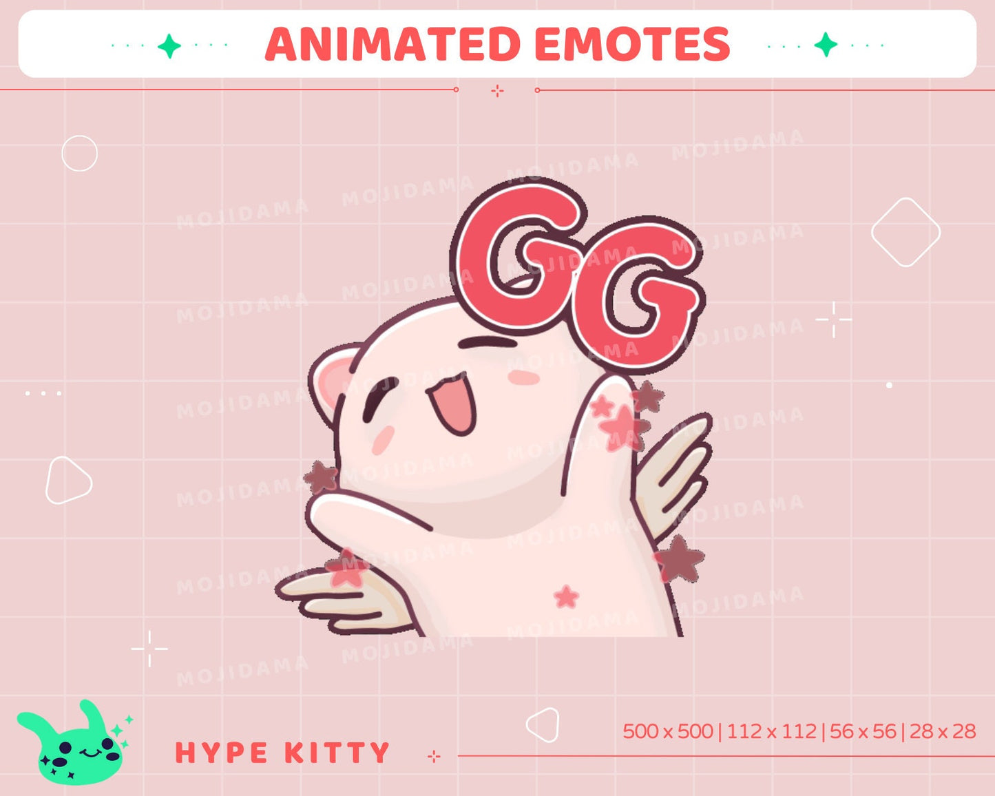 Hype Kitty Animated Emotes: Funny Twitch Stream Stickers (Digital Download)