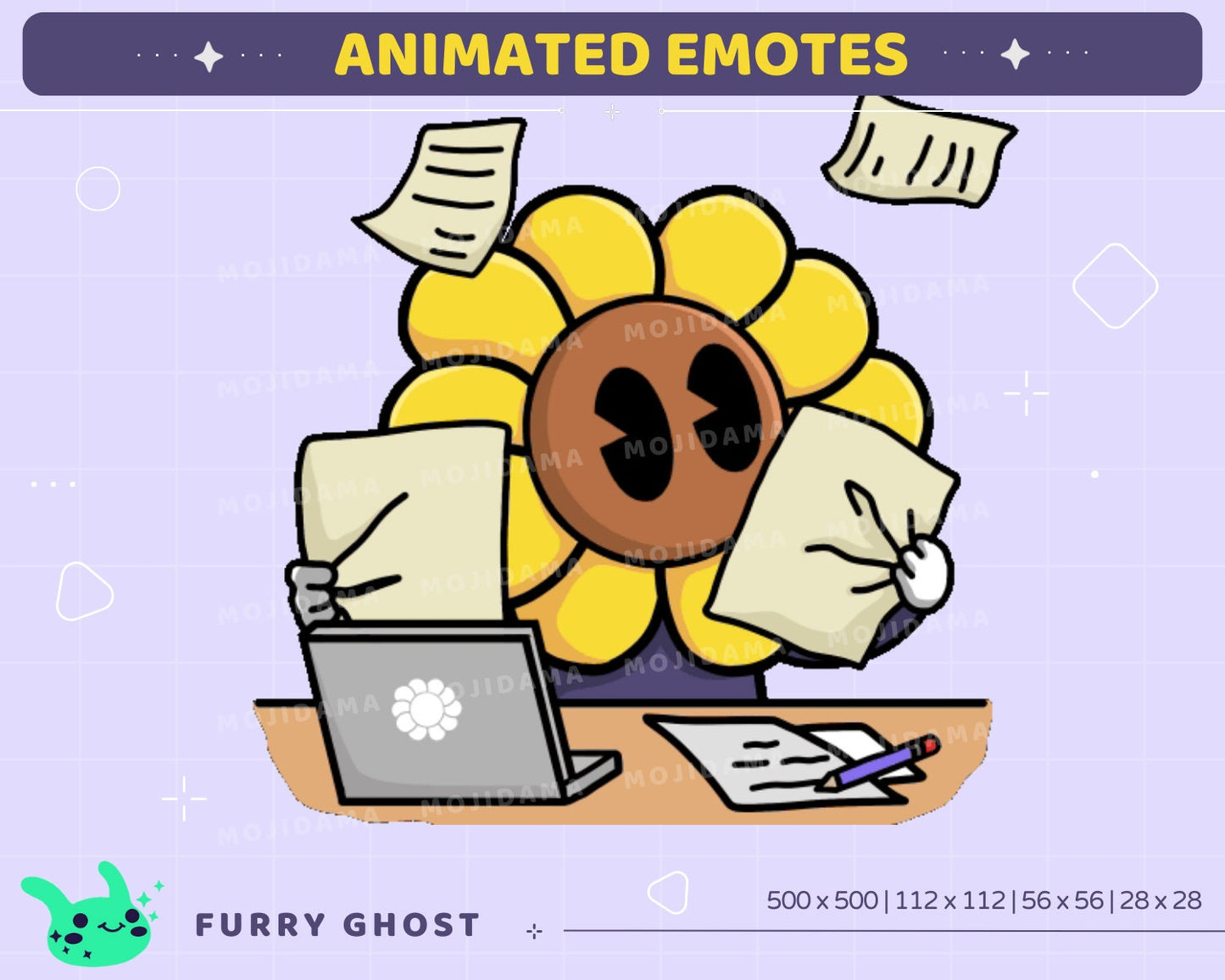Flower Emotes Animation Funny Plant Animated Cute Emote Set Sus Sub Raid Ban Kawaii Yes Happy Sad Cat Bunny Twitch Kick Bundle Full Pack