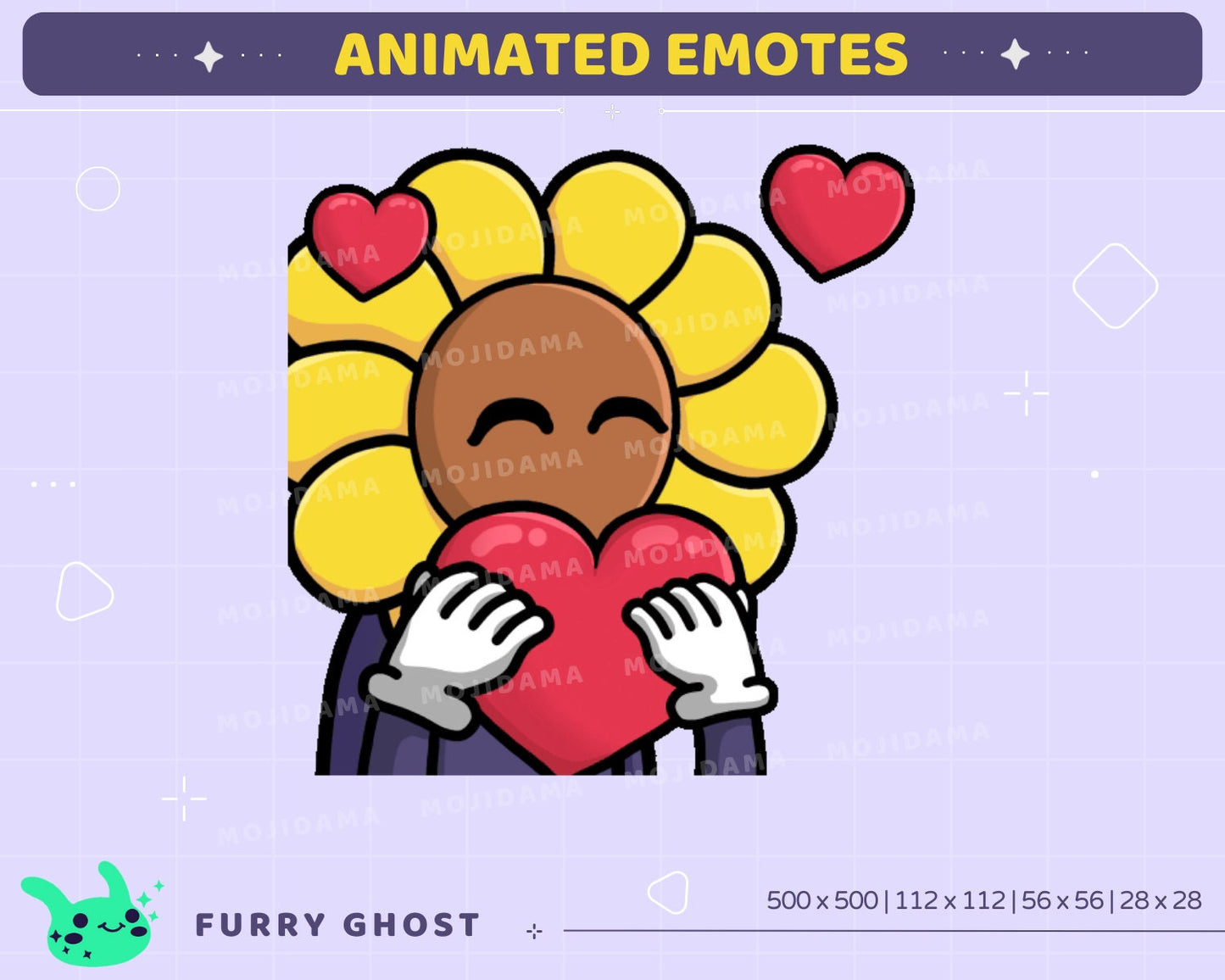 Flower Emotes Animation Funny Plant Animated Cute Emote Set Sus Sub Raid Ban Kawaii Yes Happy Sad Cat Bunny Twitch Kick Bundle Full Pack
