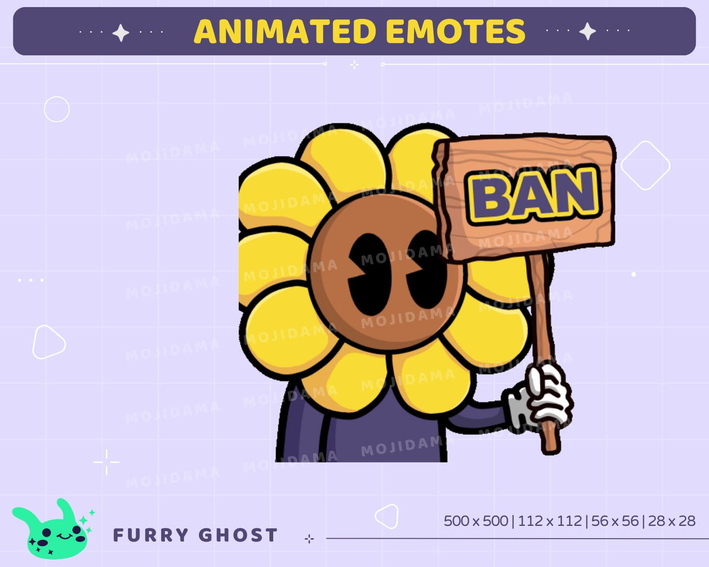 Flower Emotes Animation Funny Plant Animated Cute Emote Set Sus Sub Raid Ban Kawaii Yes Happy Sad Cat Bunny Twitch Kick Bundle Full Pack