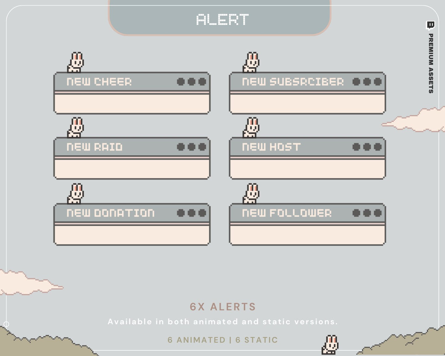 Bunny Twitch Animation Stream Overlay Animated Cute Rabbit Aesthetic Full Stream Package Lofi Stream Pack Kick Youtube Vtuber Just Chatting