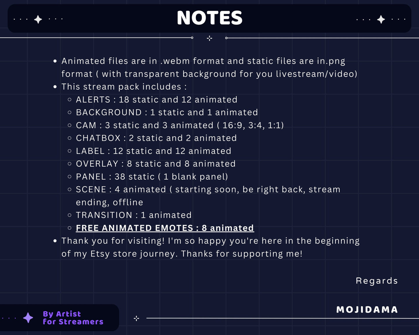 Galaxy Space Animation Stream Pack Dark Galaxy Star Animated Overlay Full Streaming Bundle Just Chatting Vtuber Friendly Emotes Panel Alerts